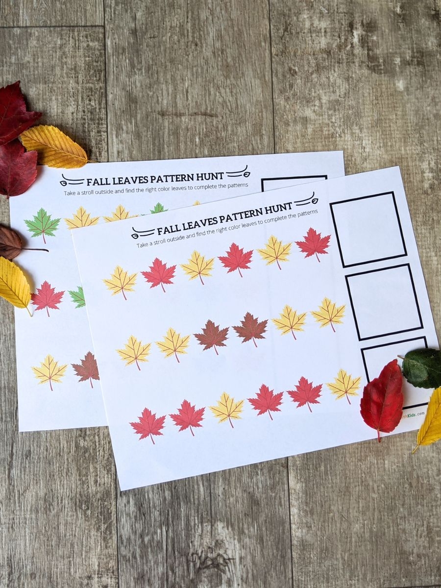 Fall Leaf Preschool Pattern Activity With Printable Raise 