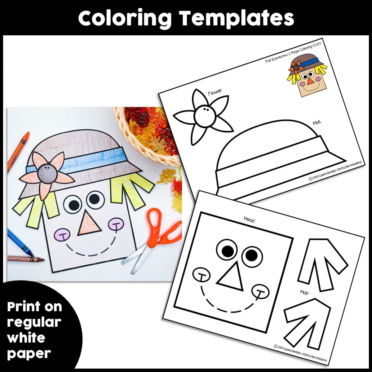 scarecrow craft printable template