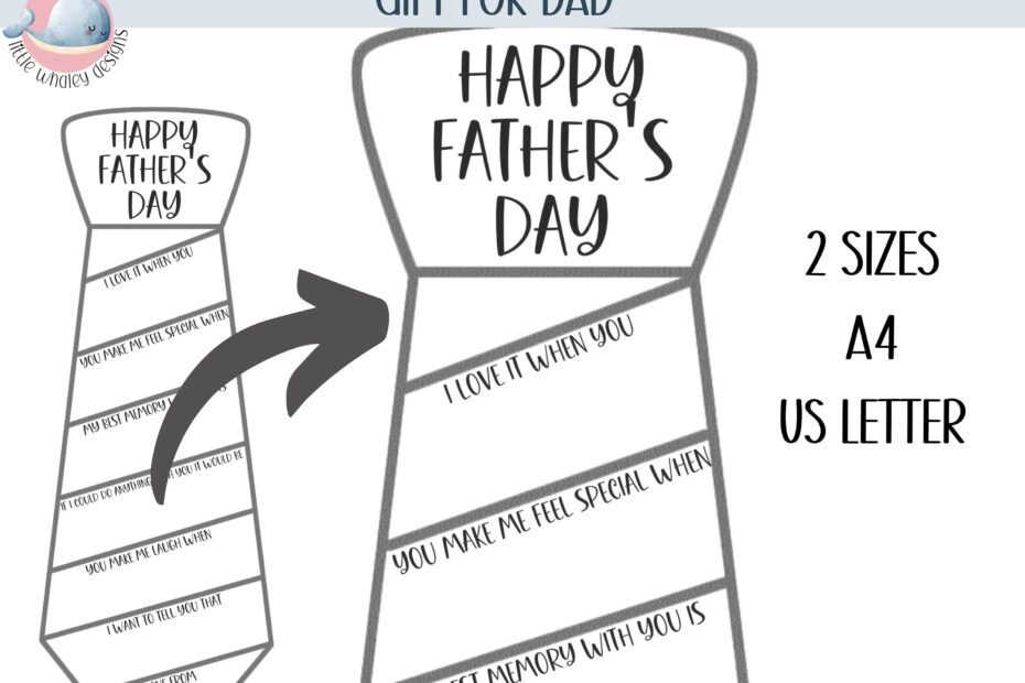 Fathers Day Tie Printable Dad Tie Paper All About My Dad Necktie Craft Fathers Day Craft Fathers Day Activity Lds Primary Dad Card Etsy