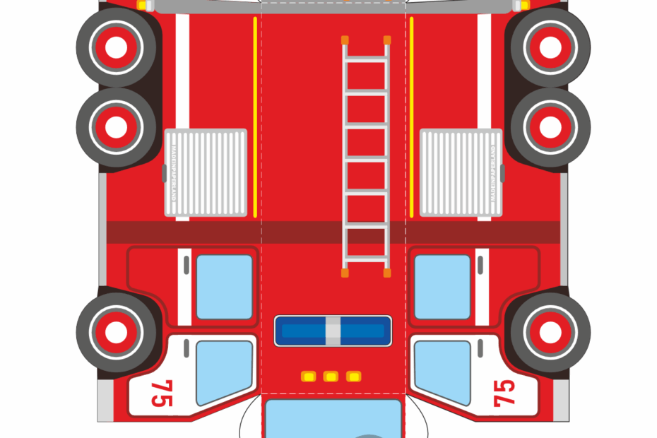 Fire Truck Paper Model Free Printable Paper Models By Anton Filonov