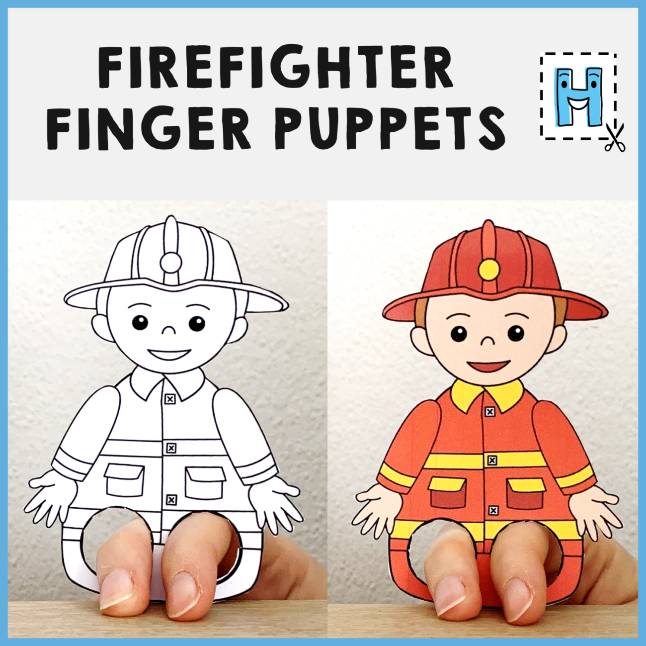 free printable firefighter craft template