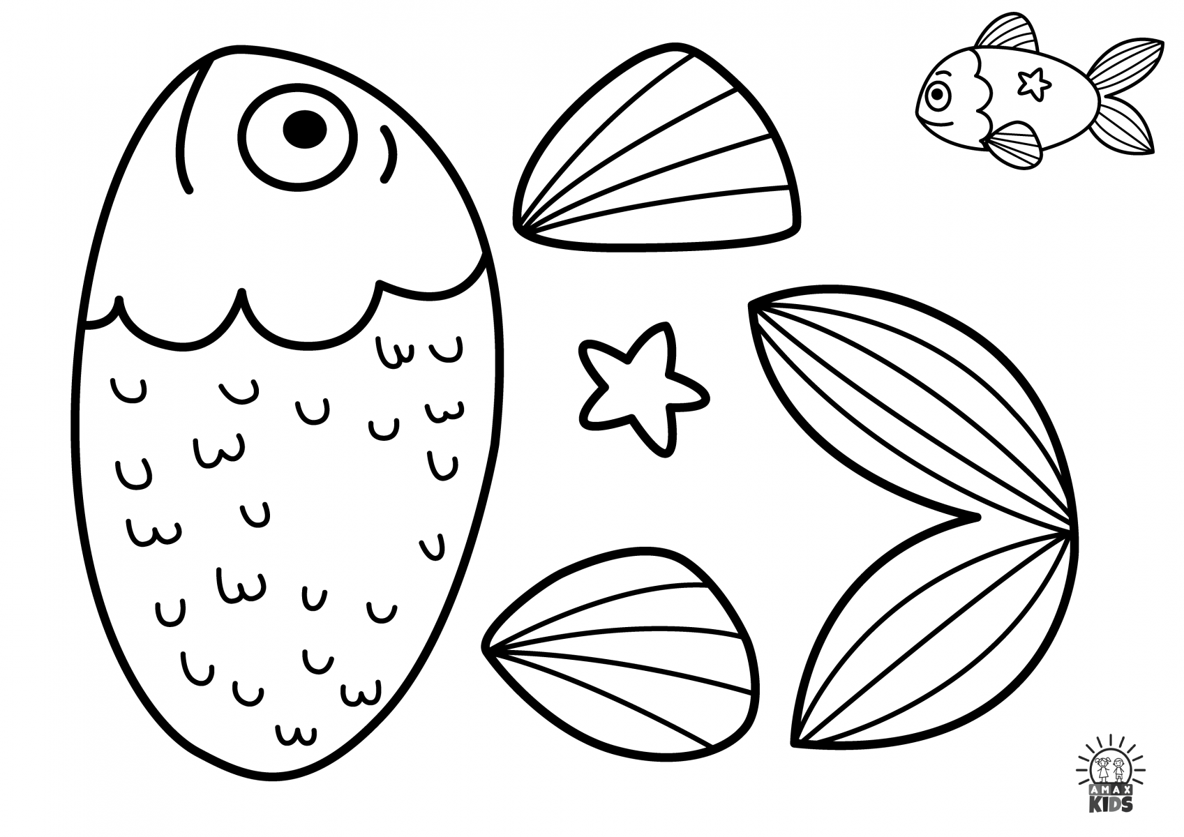 Fish Coloring Pages And Fish Paper Craft For Kids Amax Kids