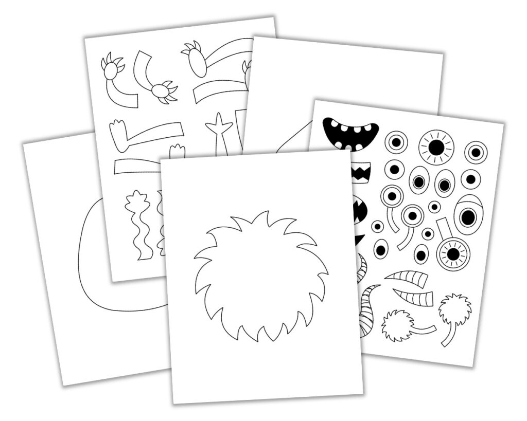 free printable 3d black and white craft template