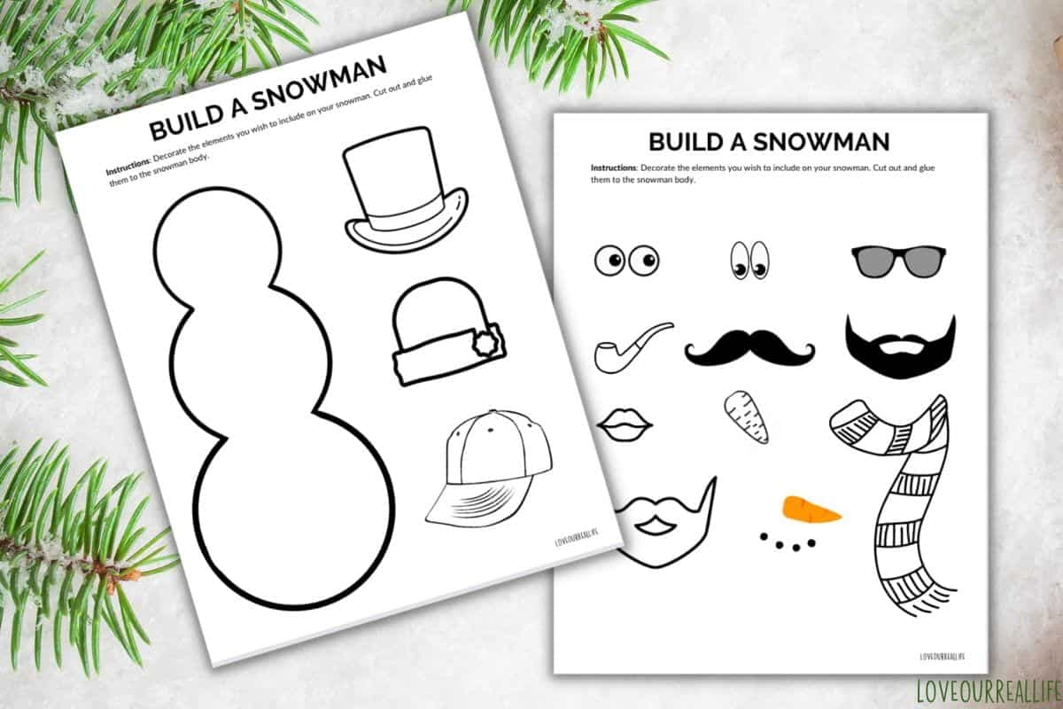 printable snowman craft with free template