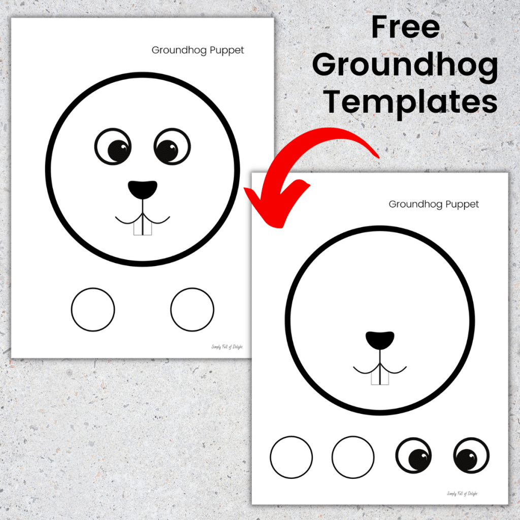 Free Groundhog Paper Bag Puppet Printable For Kids Simply Full 