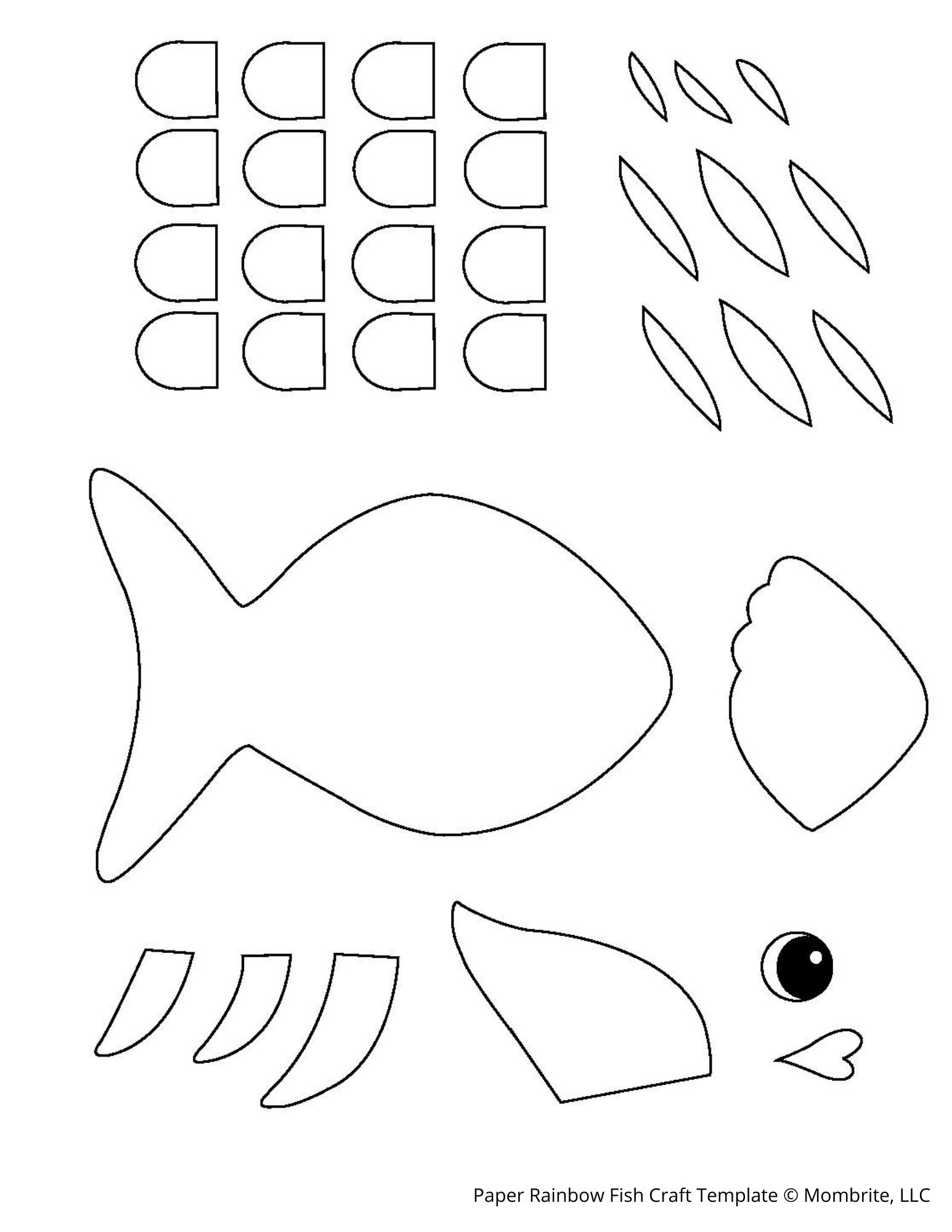 Free Paper Rainbow Fish Craft Template Worksheets Library