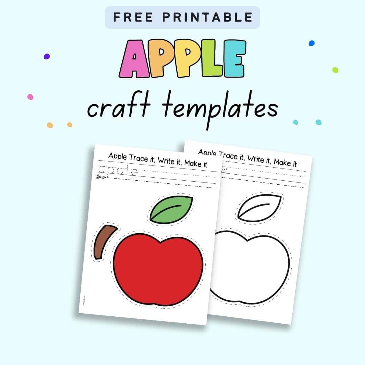 printable apple craft template