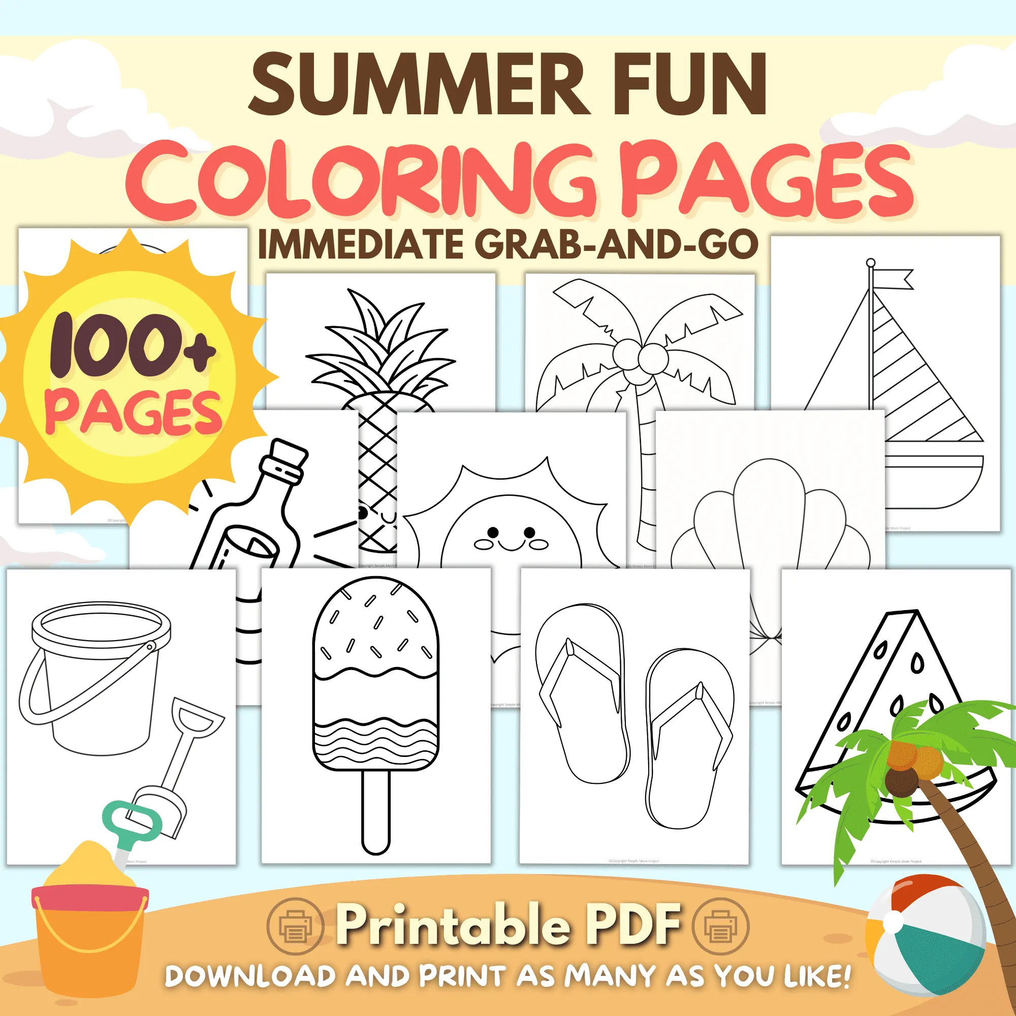 Free Printable Beach Ball Template Simple Mom Project