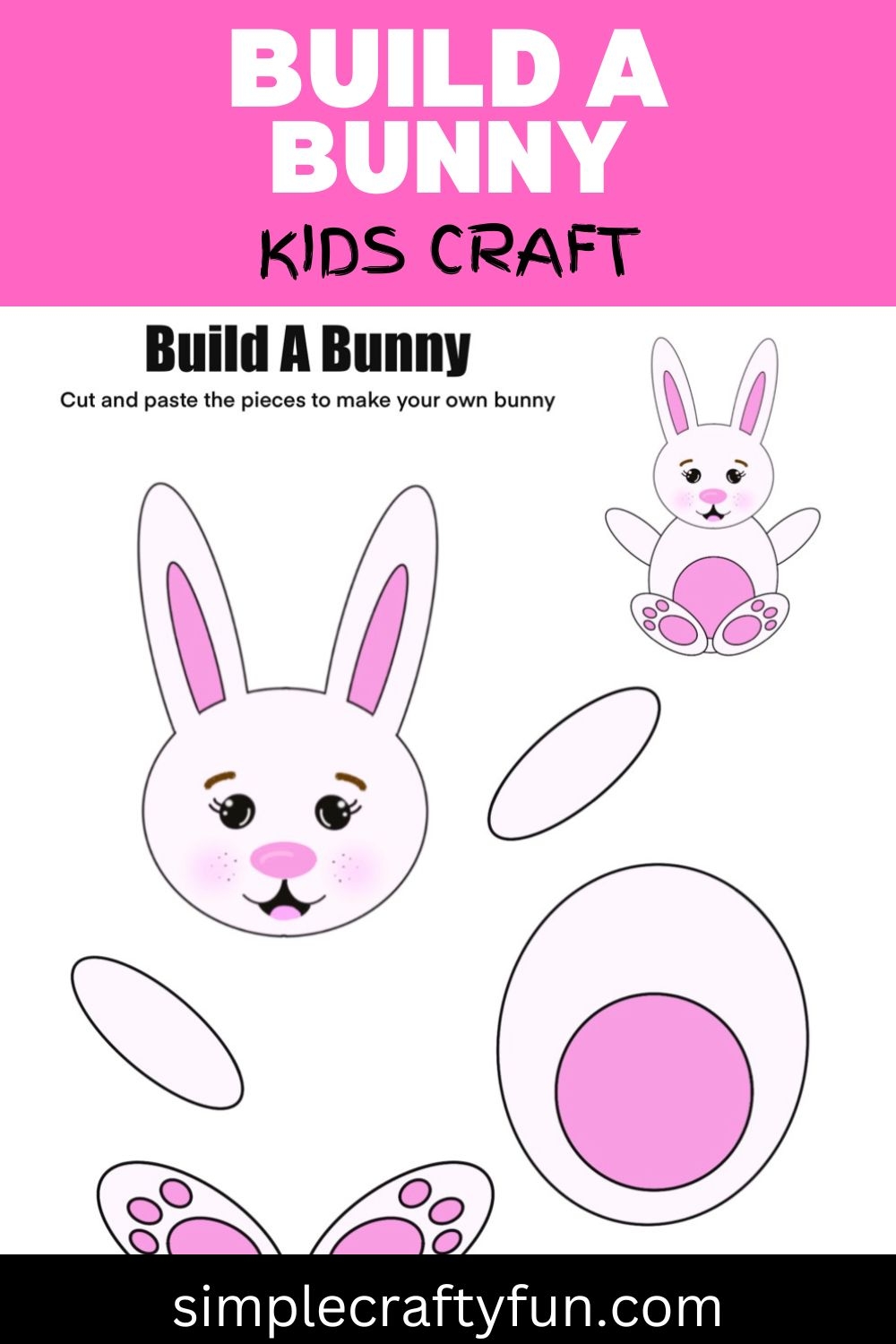 printable funky easter bunny craft template