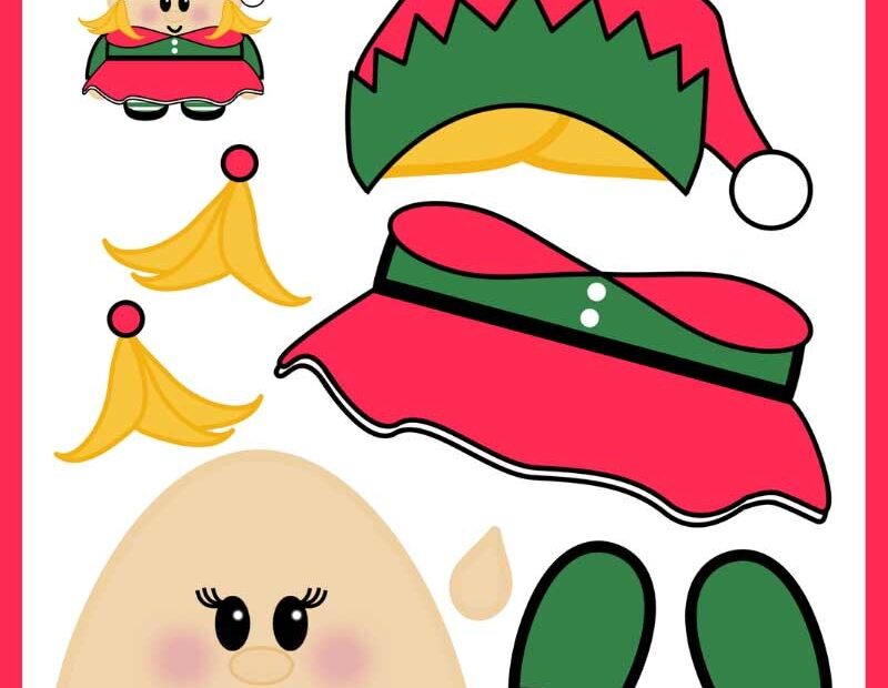 Free Printable Build A Girl Elf Template Christmas Paper Craft