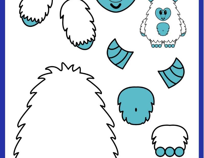 Free Printable Build A Yeti Paper Template Craft For Winter