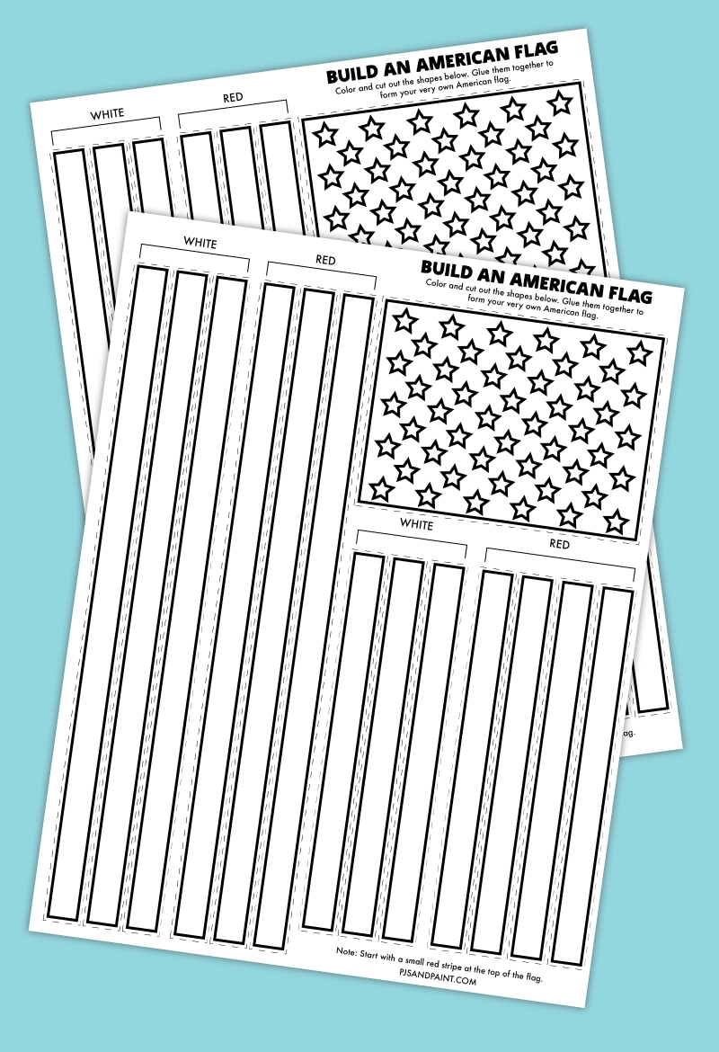 printable american flag craft template