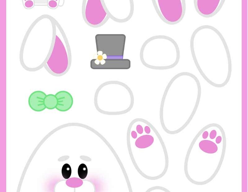Free Printable Build The Easter Bunny Paper Template