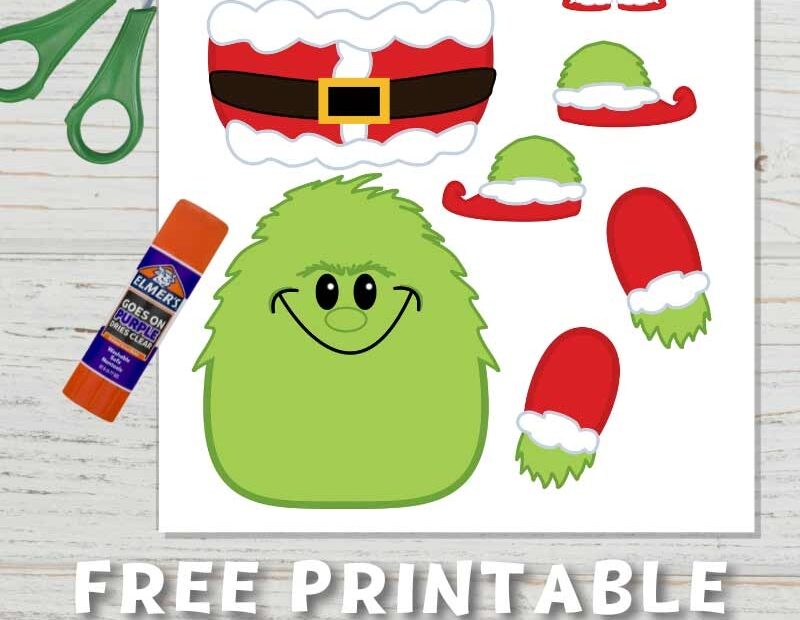 Free Printable Build The Grinch Paper Template Christmas Craft