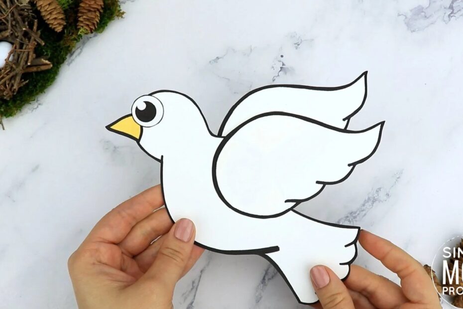 Free Printable Cut And Paste Dove Craft For Kids With Dove Template Simple Mom Project