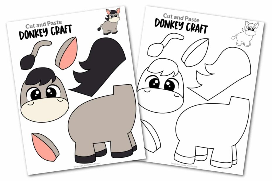 Free Printable Donkey Craft Template Simple Mom Project