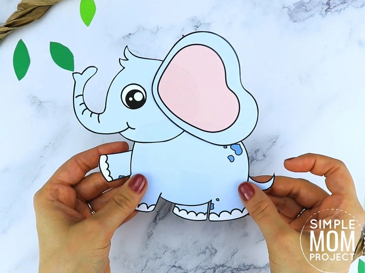 printable templates paper crafts baby elephant sitting