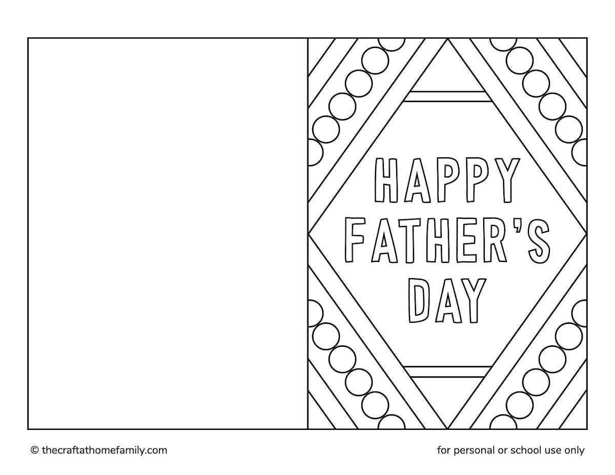 Free Printable Father s Day Card To Color The Craft at Home Family