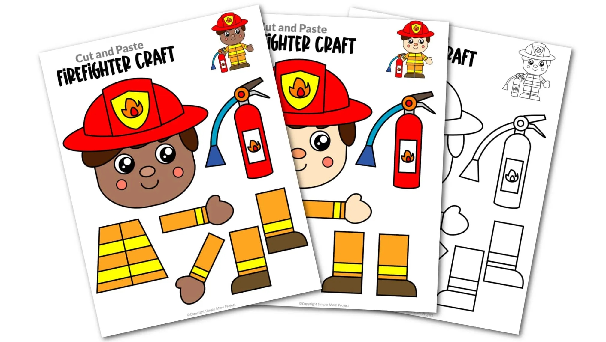 Free Printable Firefighter Craft Template Simple Mom Project