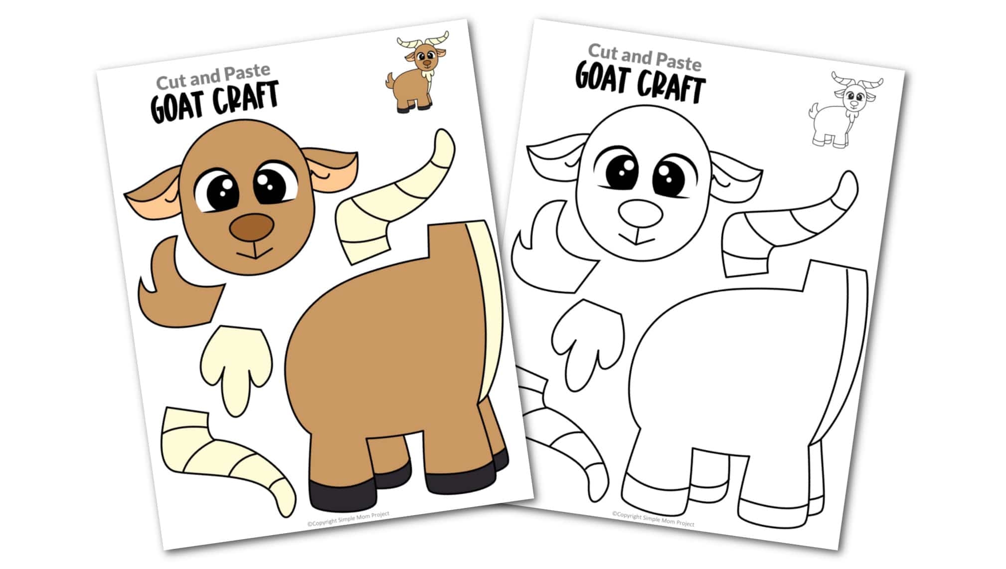 Free Printable Goat Craft Template Simple Mom Project