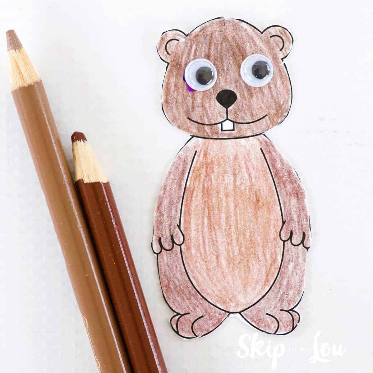 free printable groundhog craft template