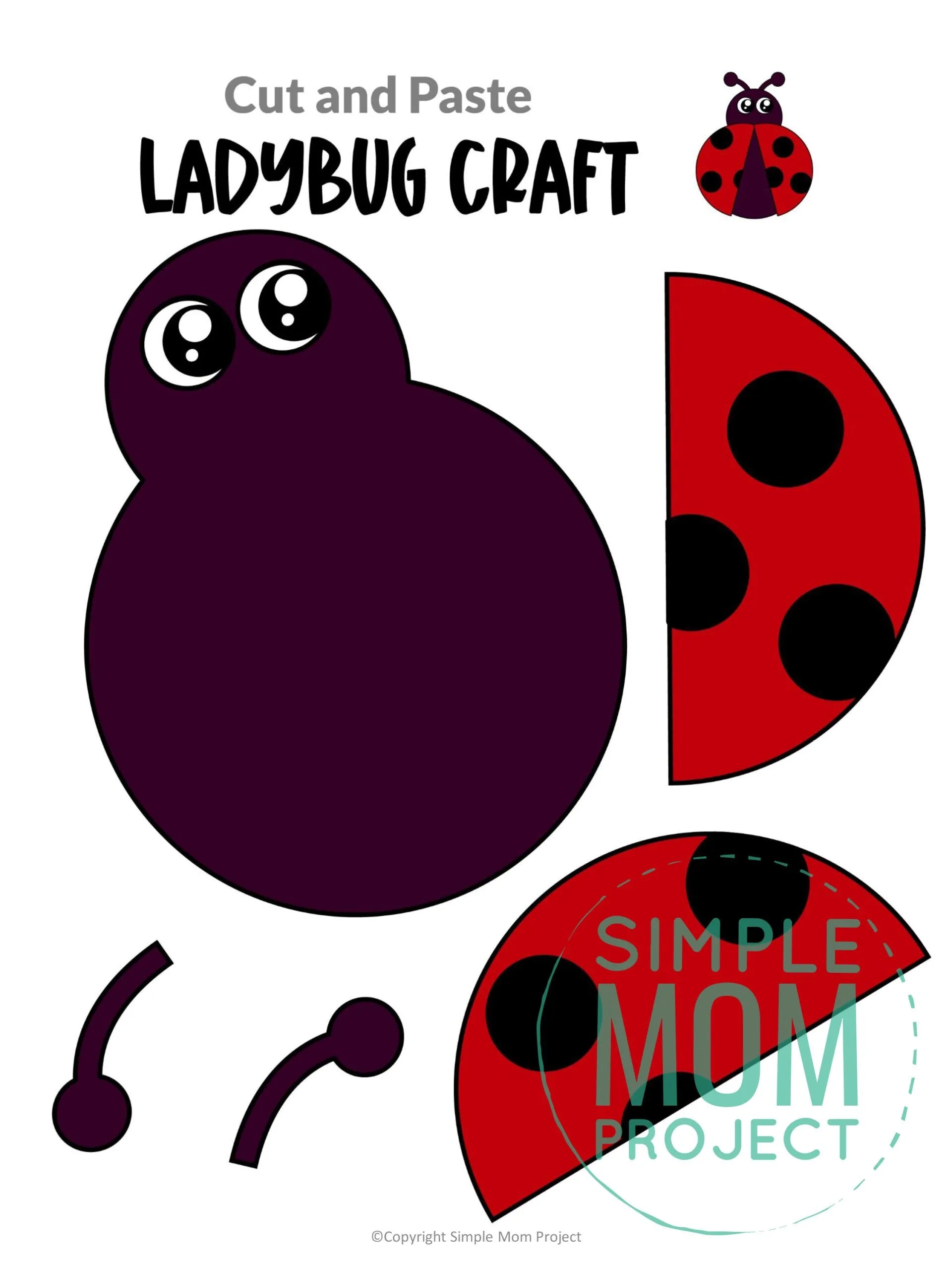ladybug craft template printable