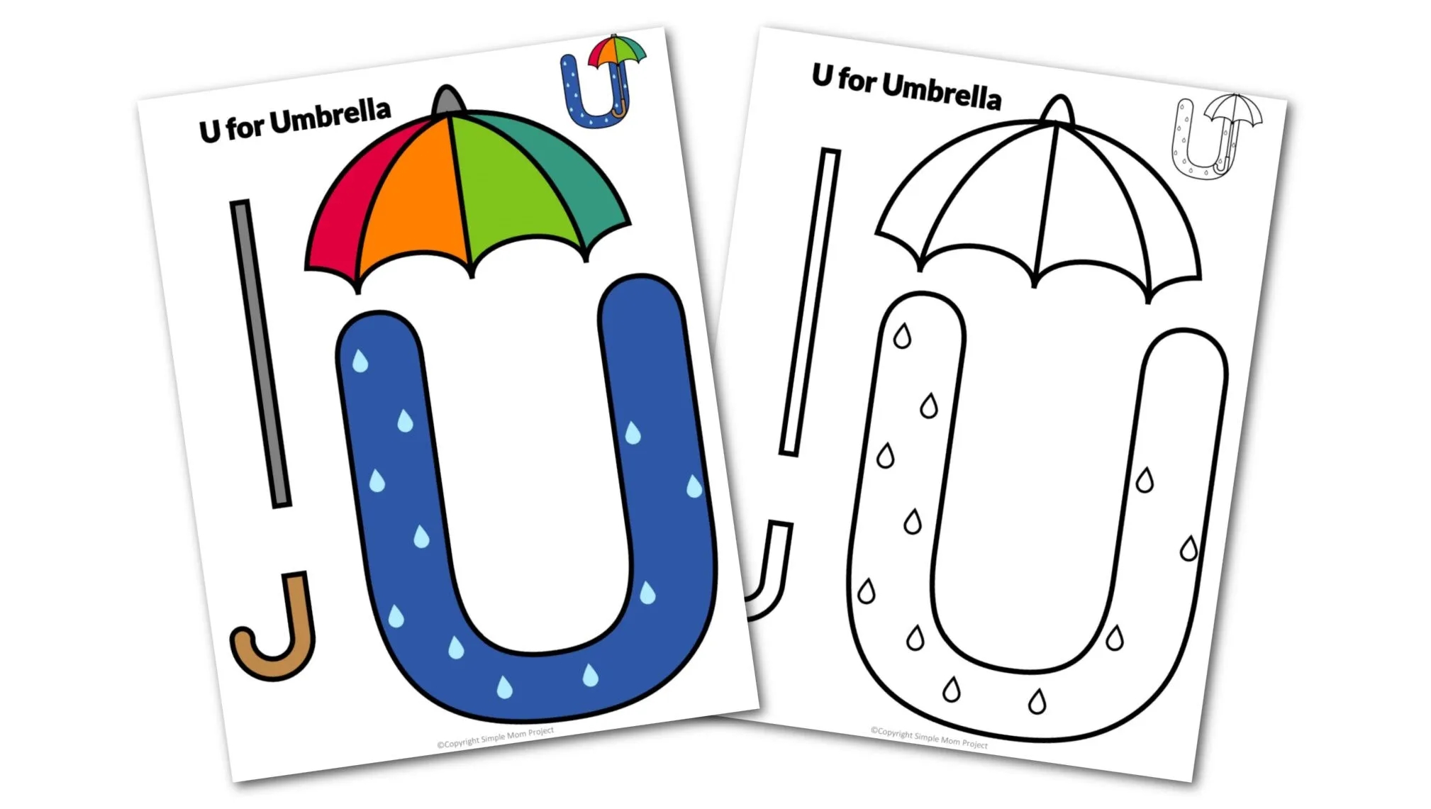 free printable umbrella craft template