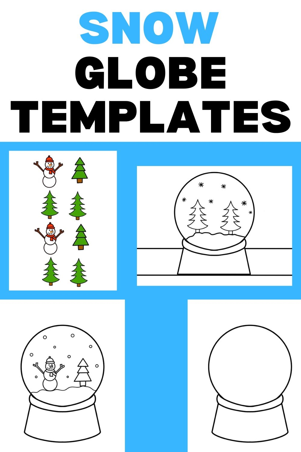 printable snow globe craft template