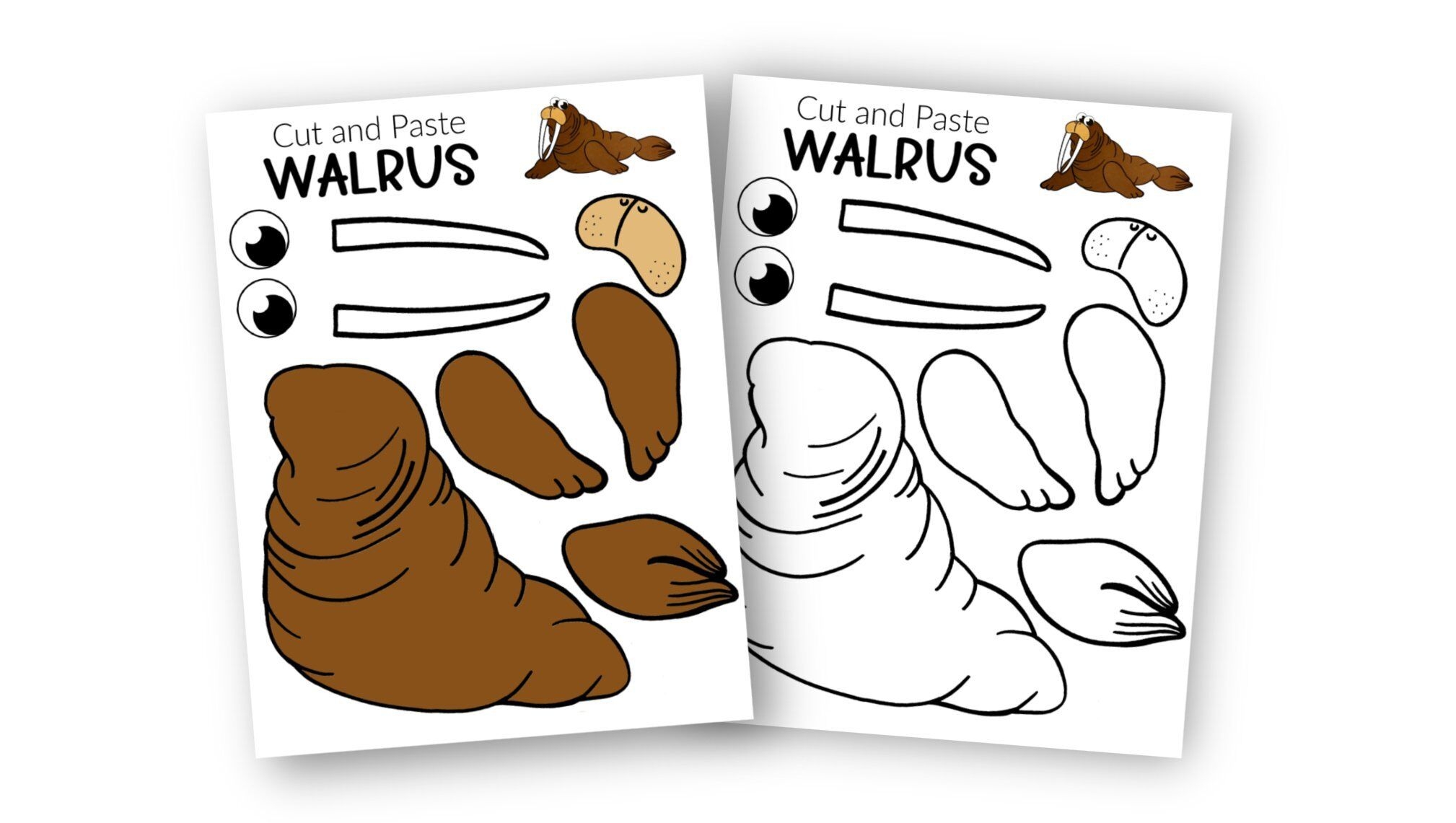 free printable walrus craft template