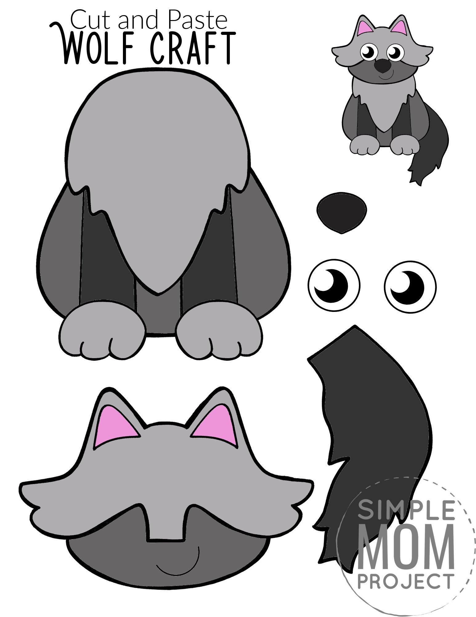 Free Printable Wolf Craft With Free Wolf Template Simple Mom Project