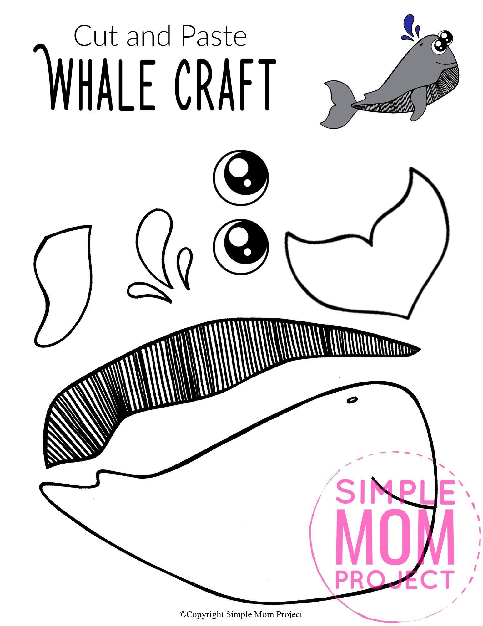 printable whale craft template