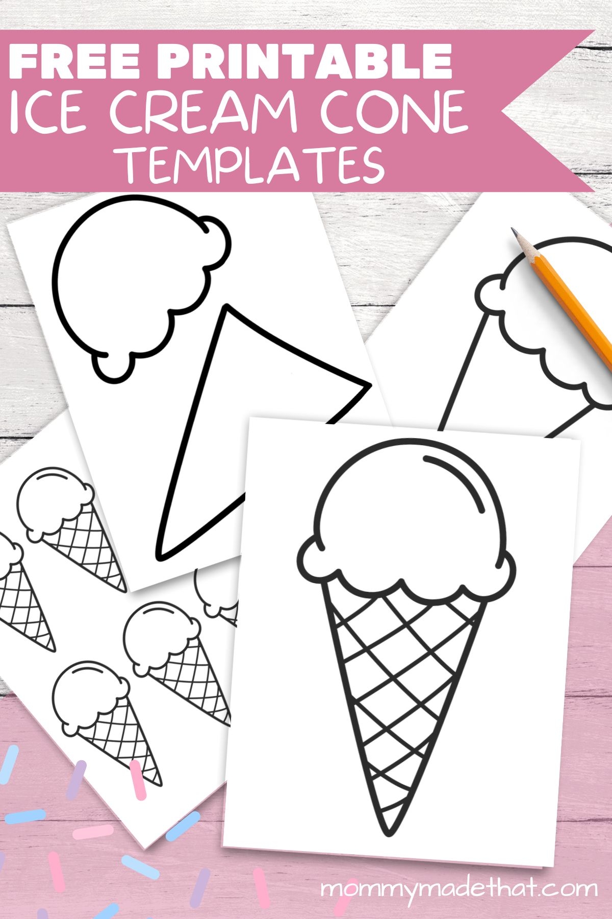 paper craft printable preschool ice cream cone template
