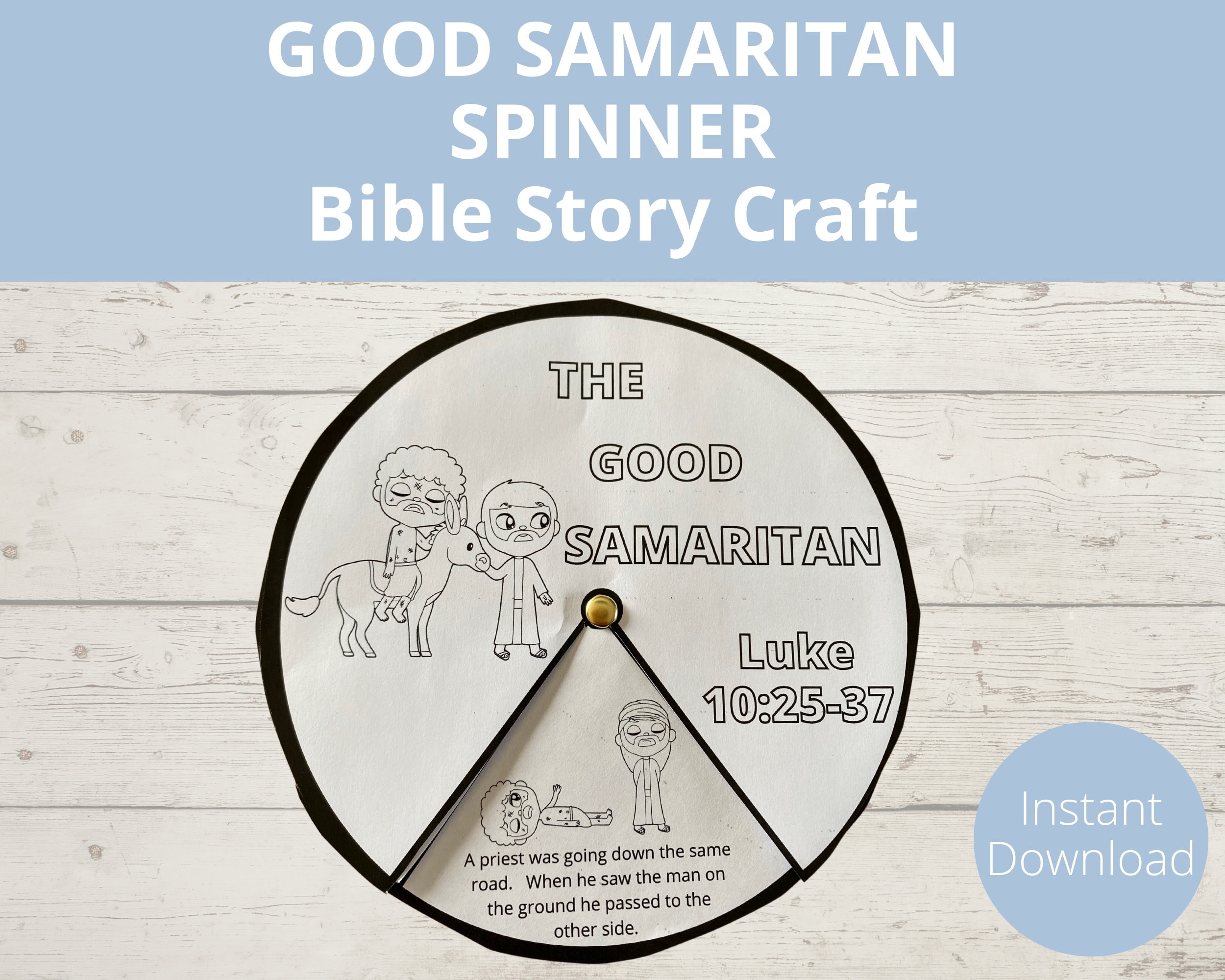 Good Samaritan Craft Sunday School Craft Bible Story Activities Parable Story Printable Kids Spinner A4 Size Etsy