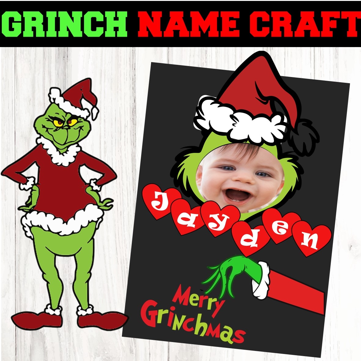 Grinch Name Craft Activity For Christmas For Pre k Zippi Kids