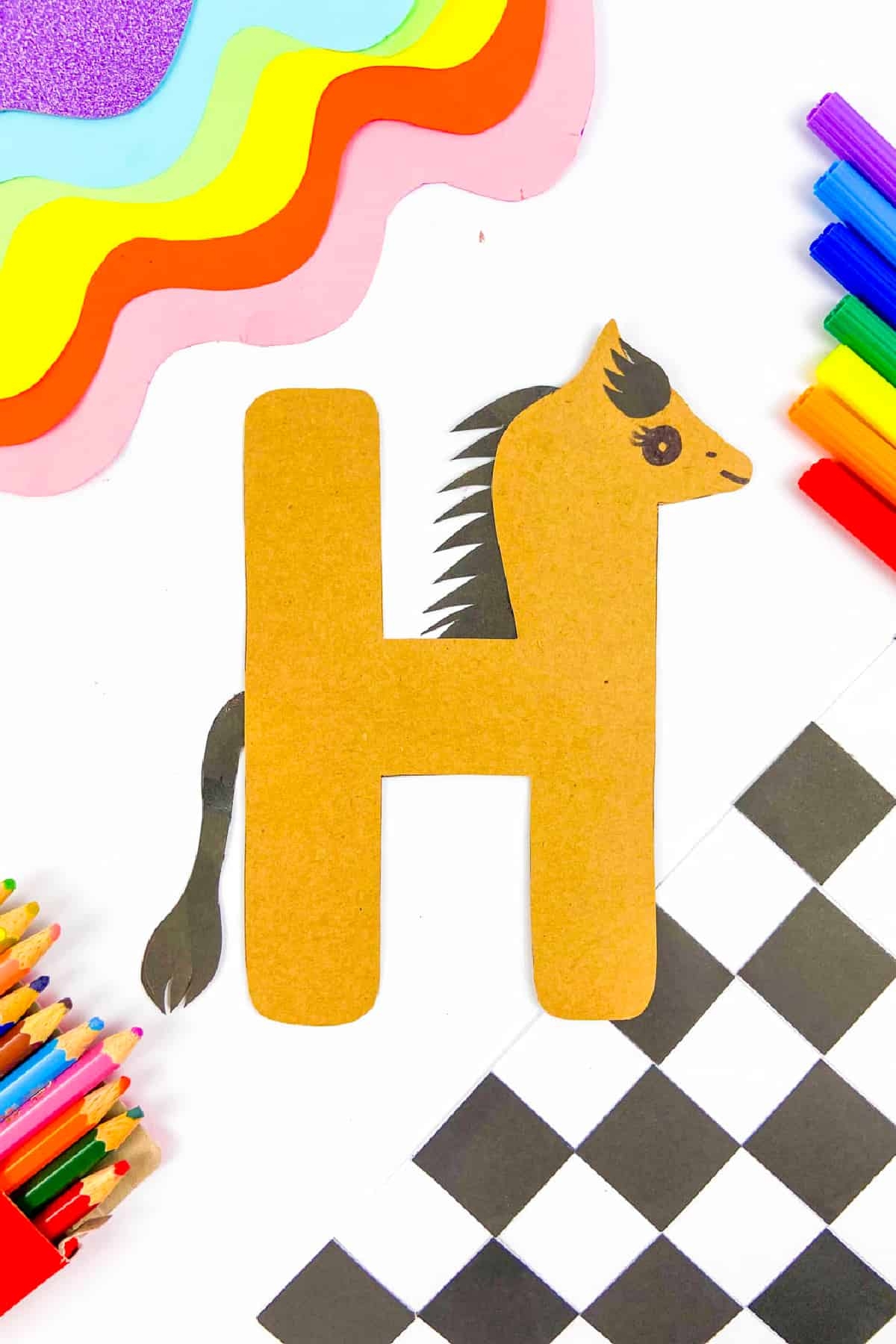 H Is For Horse Craft With Printable Letter H Made With HAPPY
