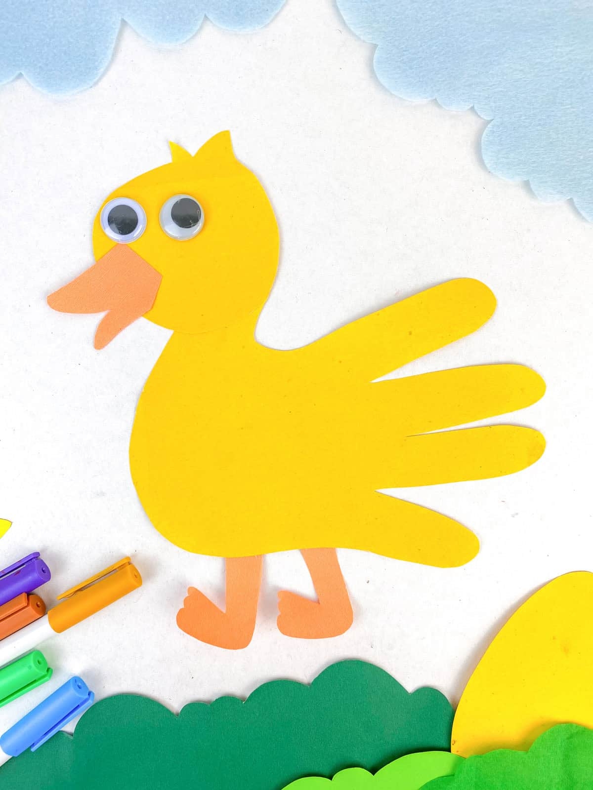 Handprint Paper Duck Craft Made With HAPPY