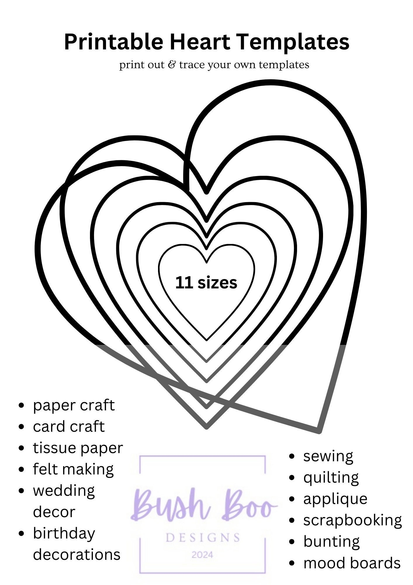 Heart Templates For Valentine 4 Page Heart Templates Paper Craft 