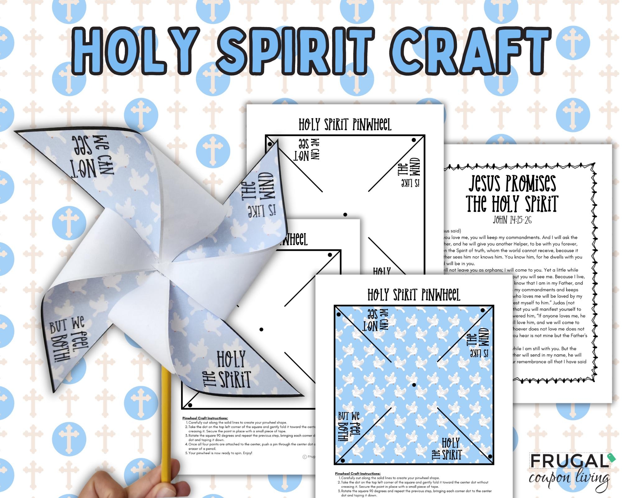 Holy Spirit Craft Pinwheel Template Printable Jesus Promises The Holy Spirit John 14 15 26 Pentecost Sunday Craft Kids Pentecost Pinwheel Etsy