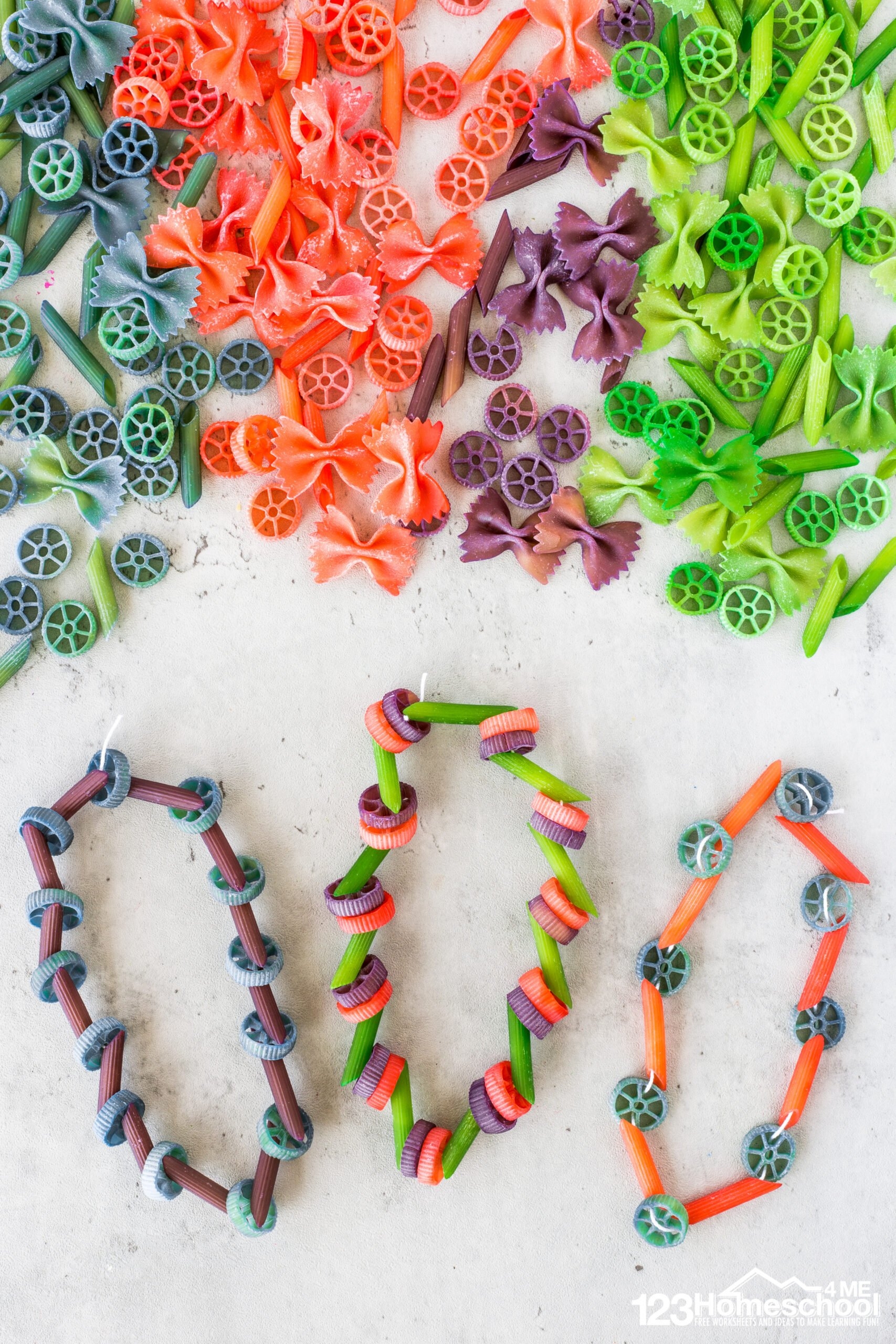 How To Color Dye Pasta For Necklace Crafts With Preschoolers