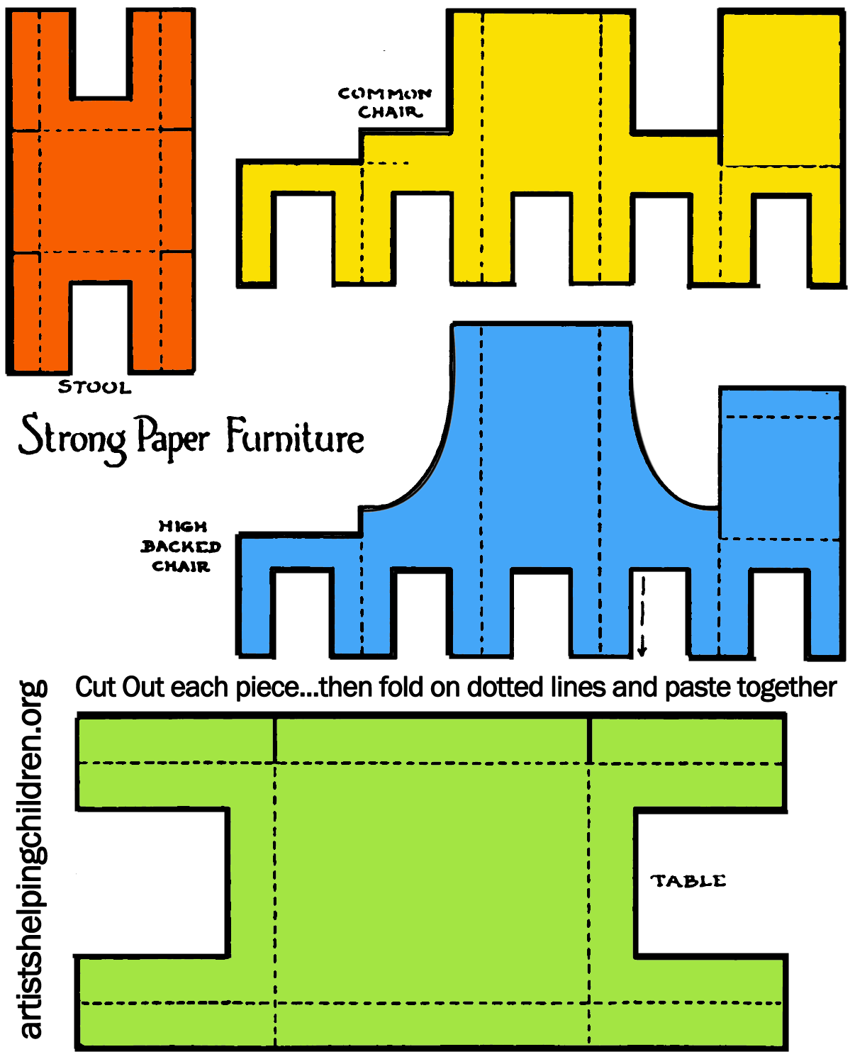 How To Make A Paper Doll House Table U0026 Chairs Kids Crafts U0026 Activities