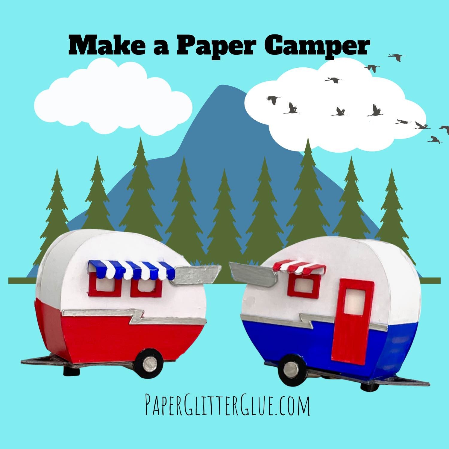 paper craft camper printable template