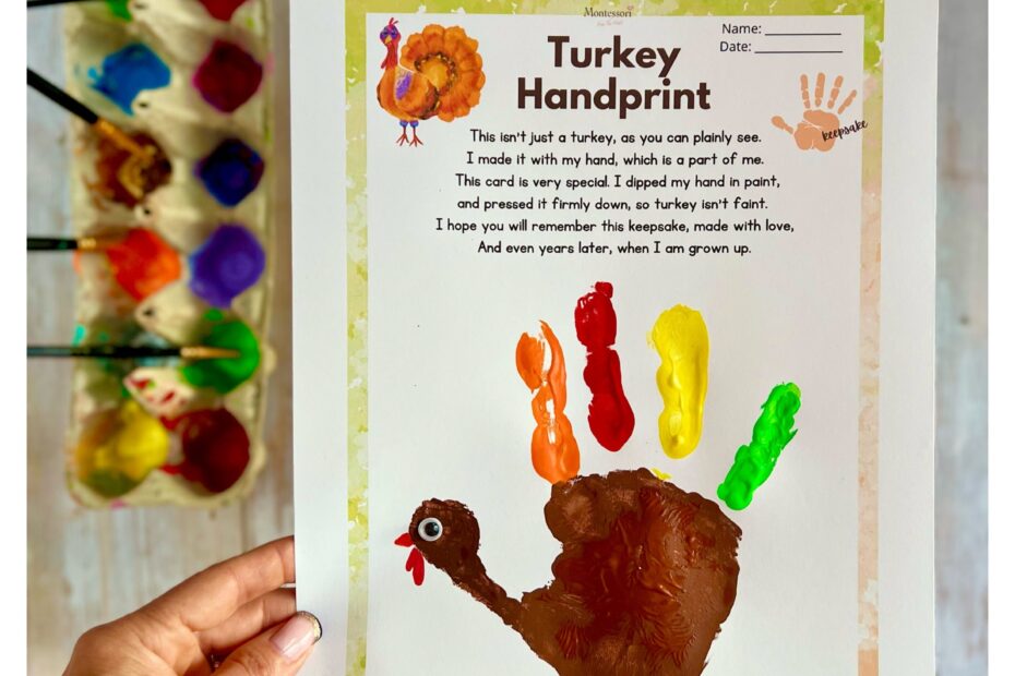 How To Make Cute Turkey Handprint Thanksgiving Kids Craft Montessori From The Heart