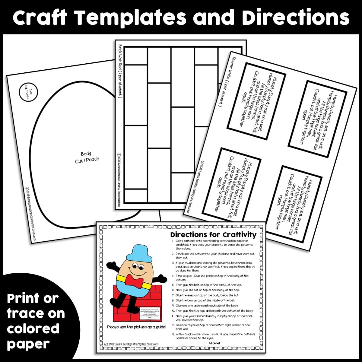 Humpty Dumpty Craft Activity Crafty Bee Creations