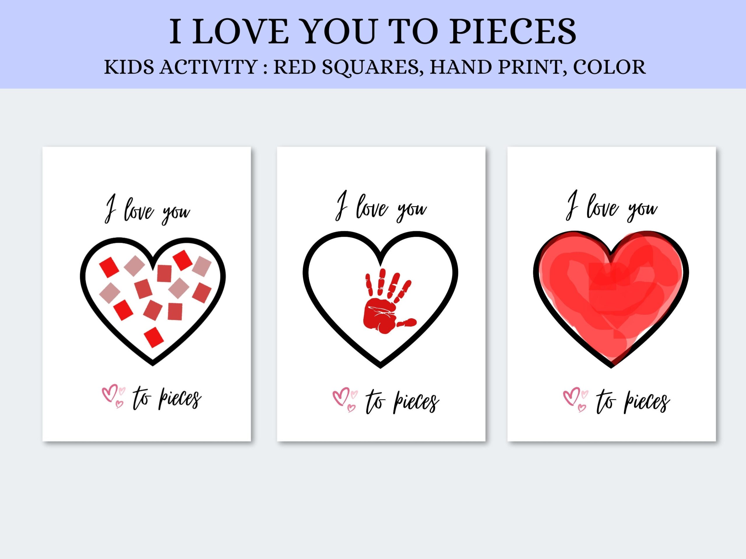 free printable i love you to pieces craft template