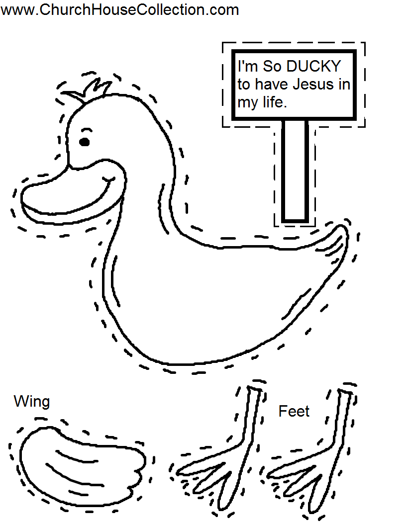 I m So Ducky To Have Jesus In My Life Template Craft For Kids