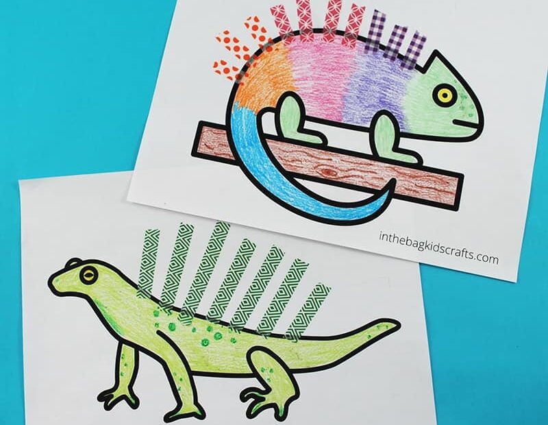 Iguana Craft with FREE Templates In The Bag Kids Crafts