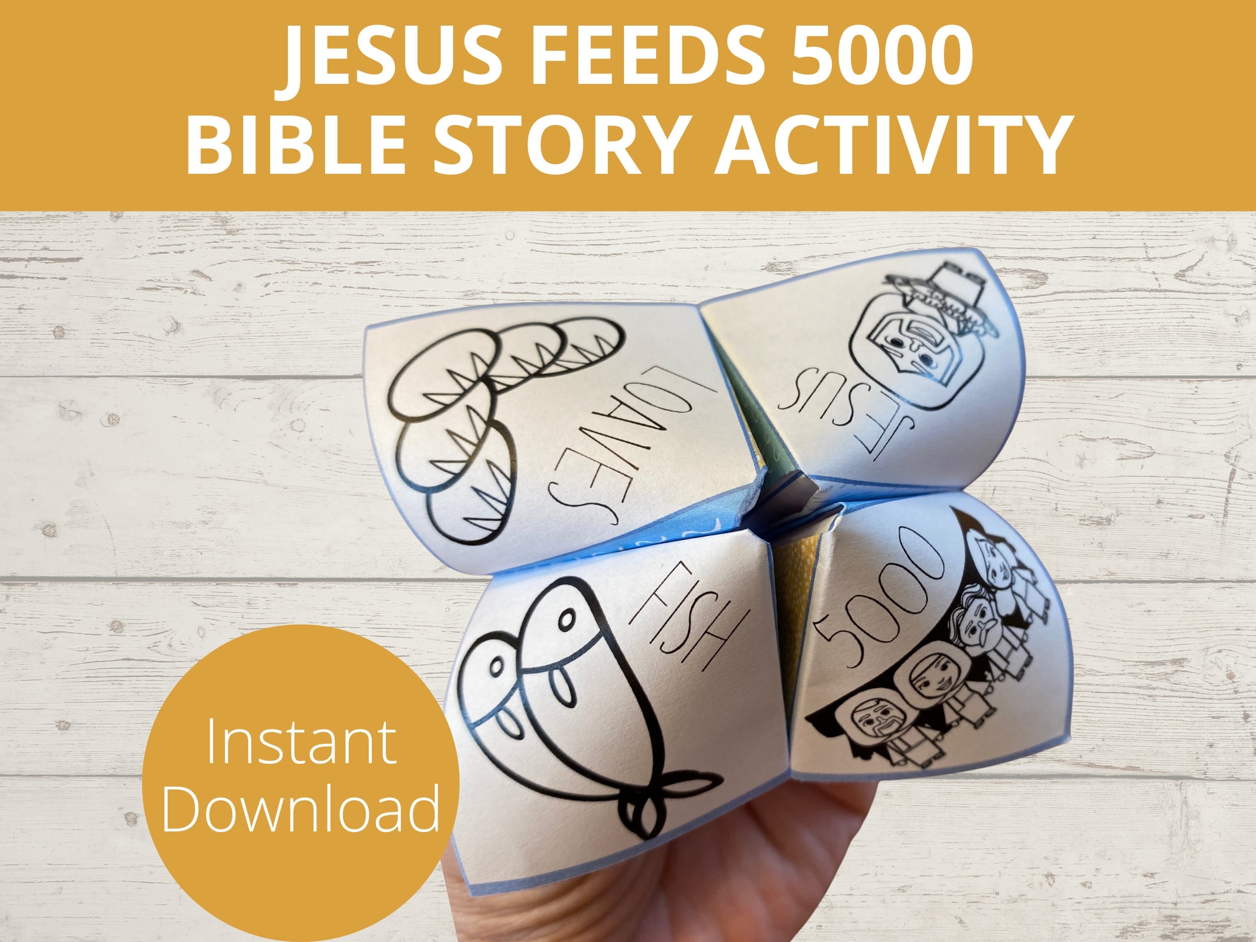 bible craft template printable basket feeding 5000