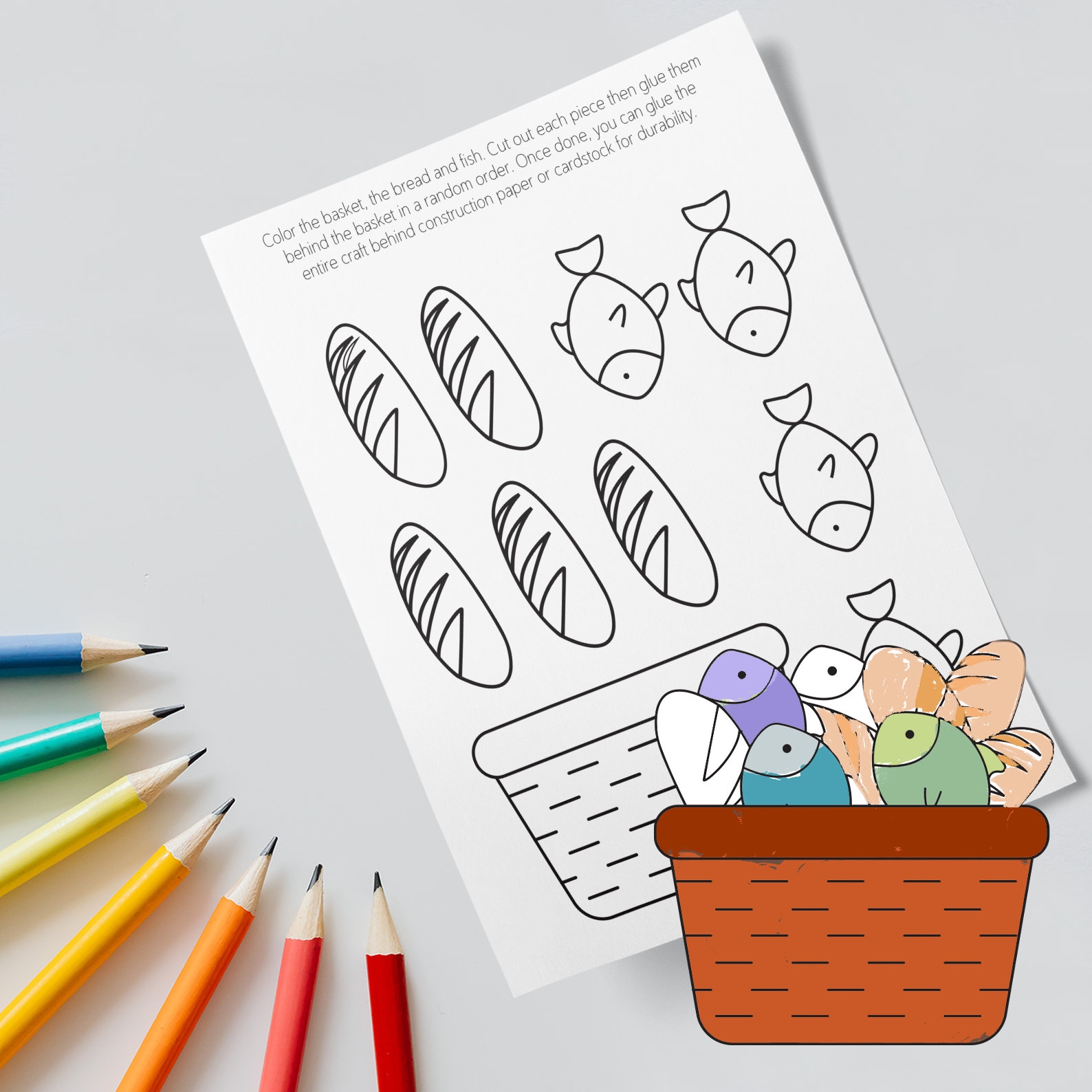 Jesus Feeds The 5000 Craft Printable Biblical Activity Bible Lesson Christianity Crafts For Kids Sunday School Printable Kids Activity Etsy