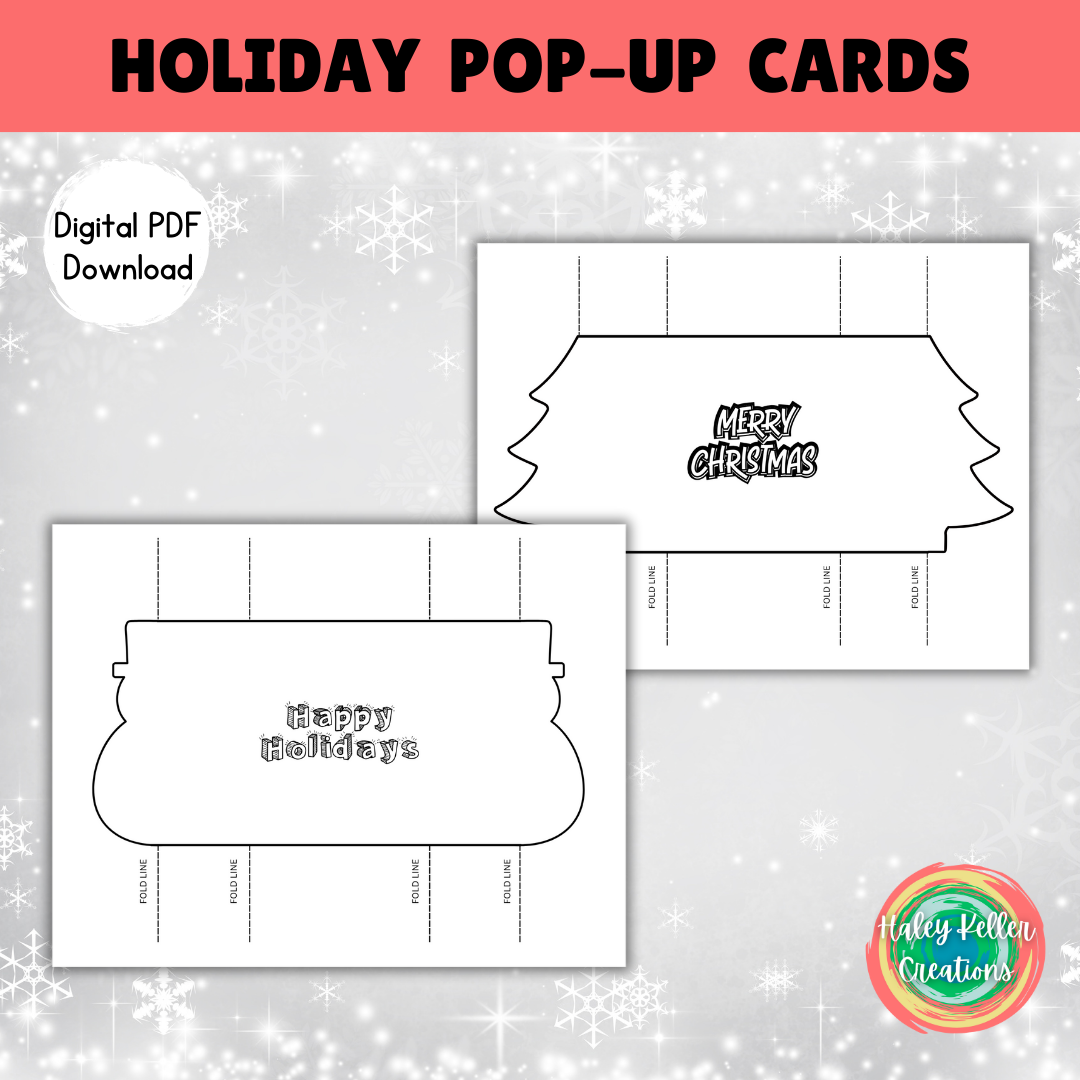 Kids Christmas Card Craft Holiday Pop Up Card Snowman Happy 