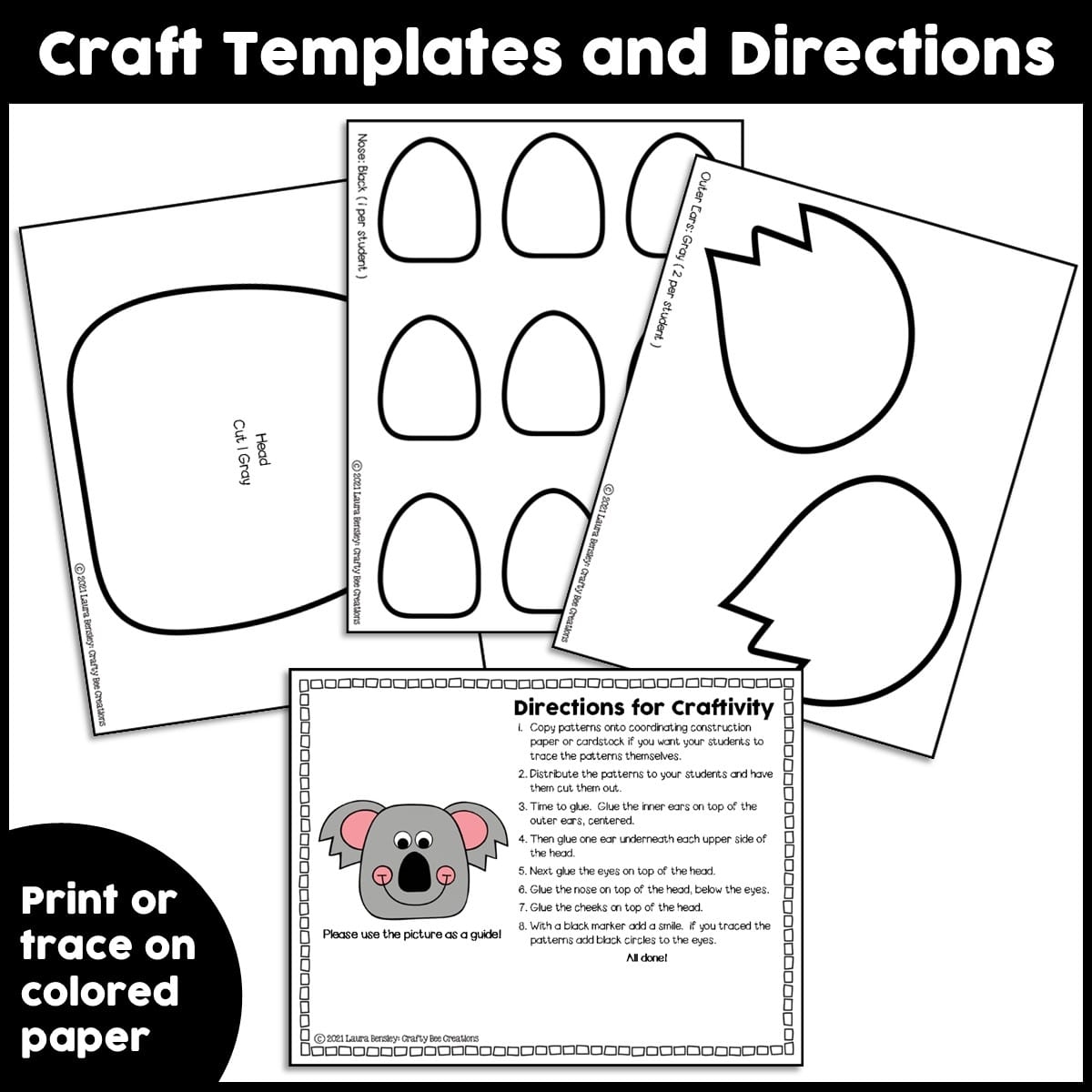 Koala Craft Activity Crafty Bee Creations